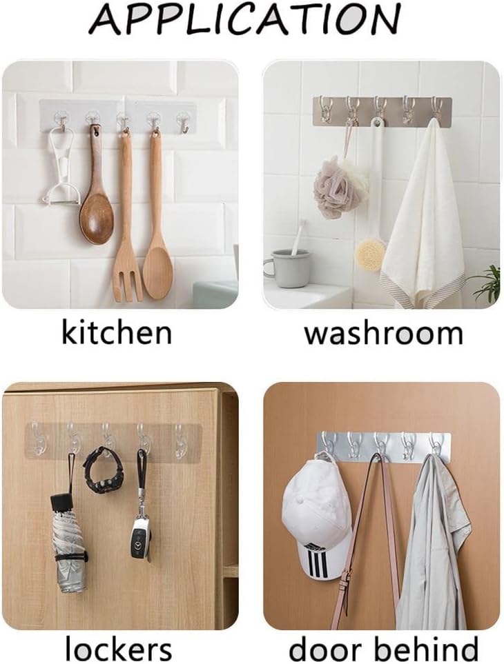 Stick-On Wall Hooks A Convenient Solution for Hanging Towels, Robes and Coats in Bathroom, Kitchen, Toilet, Pack of 2 Self Adhesive Wall Hangers