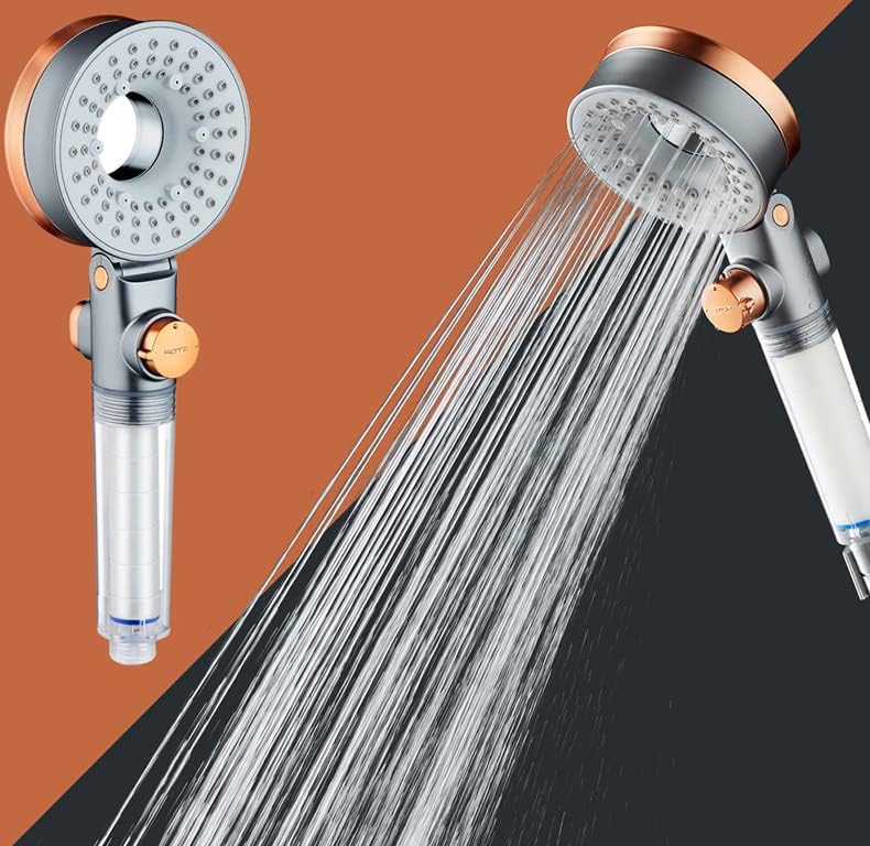 KOKSI Turbo Handheld Shower Head with Water Filter and 3 Jet Modes, Double Sided Lightweight High Pressure Shower Sprayer - Rain Massage