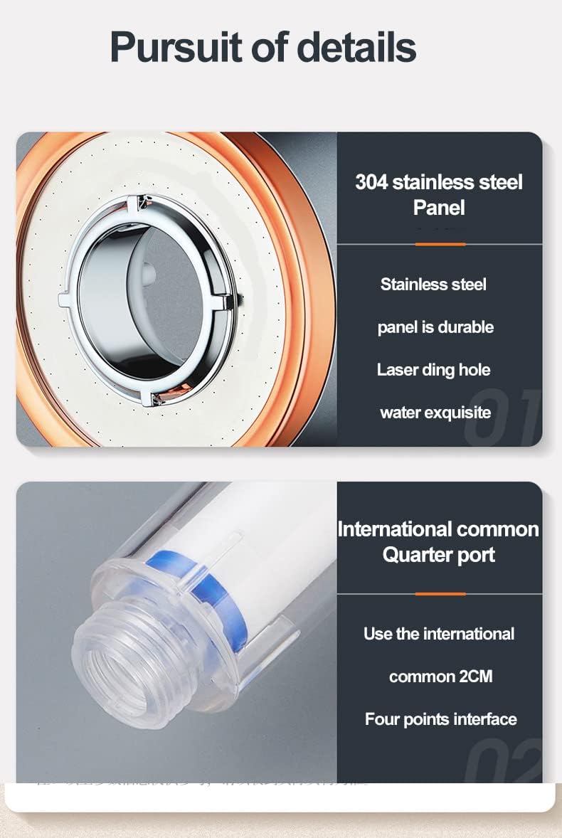 KOKSI Turbo Handheld Shower Head with Water Filter and 3 Jet Modes, Double Sided Lightweight High Pressure Shower Sprayer - Rain Massage
