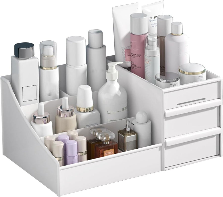 Premium Acrylic Makeup Organizer with Drawers - Cosmetic Organiser Storage Box for Bathroom, Desktop, Dresser