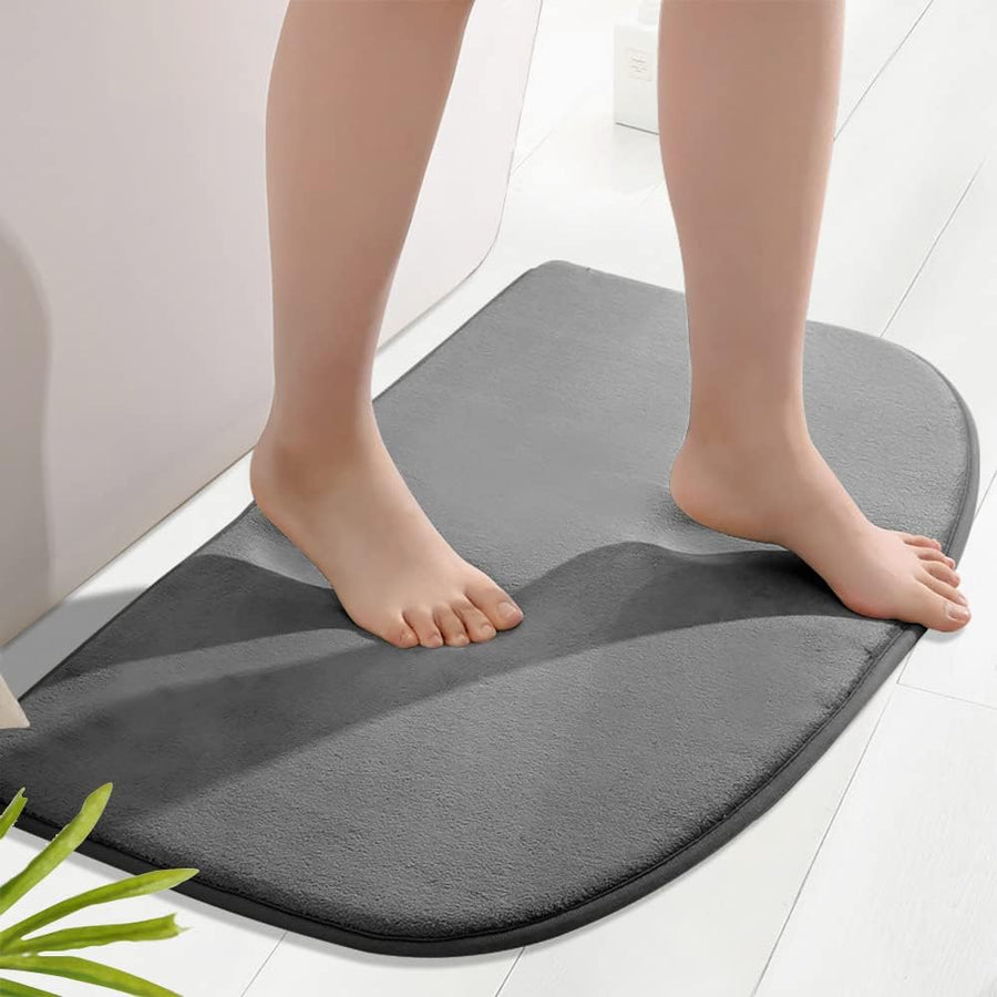 KOKSI Super Absorbent Bath Mat, Non-Slip Memory Foam Bathroom Rug, Modern Design Doormat Footpad Suitable for Toilet, Shower, Quick Drying