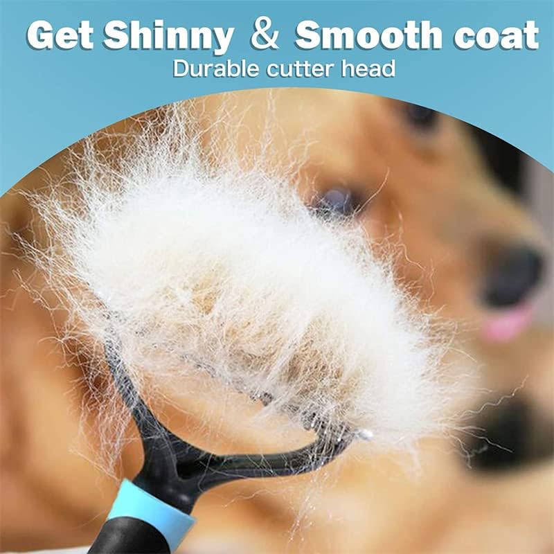 KOKSI Pet Grooming Brush - Double Sided Shedding and Dematting Undercoat Rake Comb for Dogs and Cats, Dog Grooming and Shedding Comb, Prevents Matting