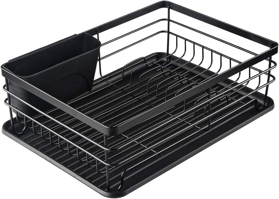 KOKSI Dish Drying Rack with Drainboard - Kitchen Space Saving Dish Rack Drainer for Dishes, Glass, Bowl, Pans - Over The Sink Counter Dish Rack