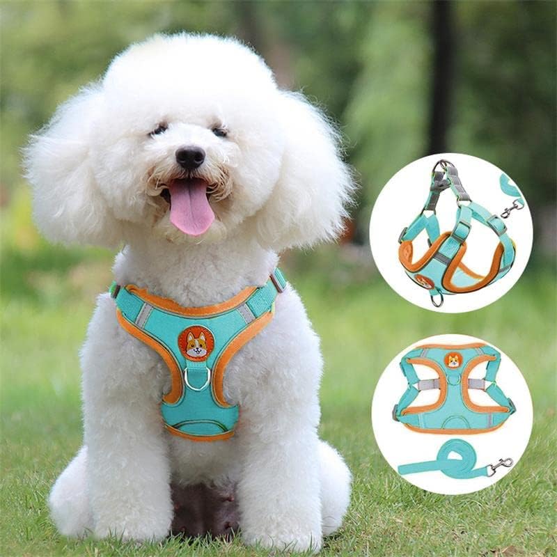 Dog Vest Harnesses, Adjustable No Pull Pet Reflective Harness Lead Leash Suitable for Small and Medium Dogs, Size M