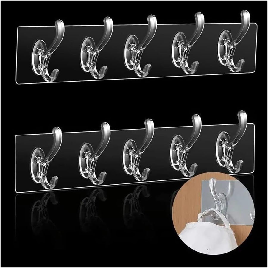 Stick-On Wall Hooks A Convenient Solution for Hanging Towels, Robes and Coats in Bathroom, Kitchen, Toilet, Pack of 2 Self Adhesive Wall Hangers