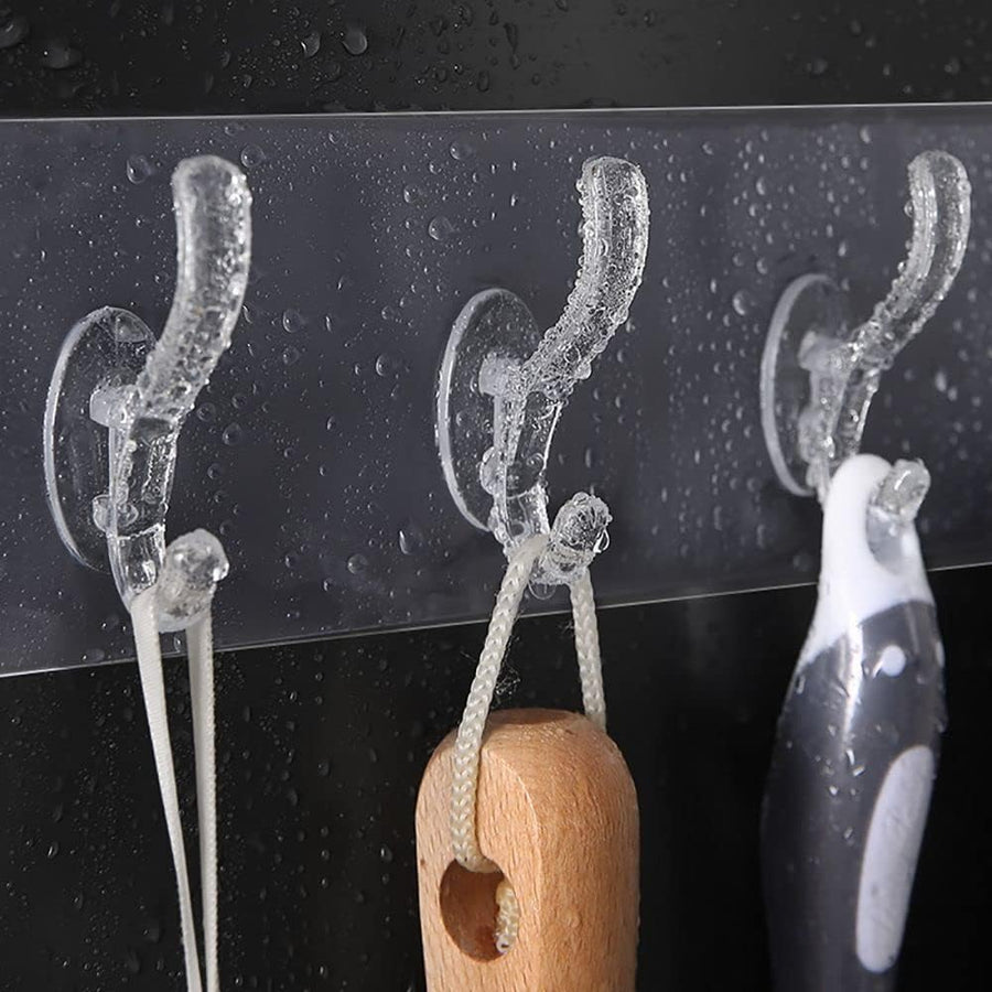 Stick-On Wall Hooks A Convenient Solution for Hanging Towels, Robes and Coats in Bathroom, Kitchen, Toilet, Pack of 2 Self Adhesive Wall Hangers