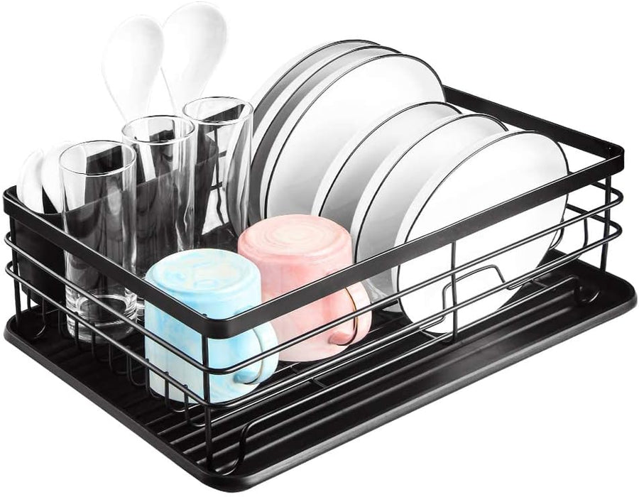 KOKSI Dish Drying Rack with Drainboard - Kitchen Space Saving Dish Rack Drainer for Dishes, Glass, Bowl, Pans - Over The Sink Counter Dish Rack