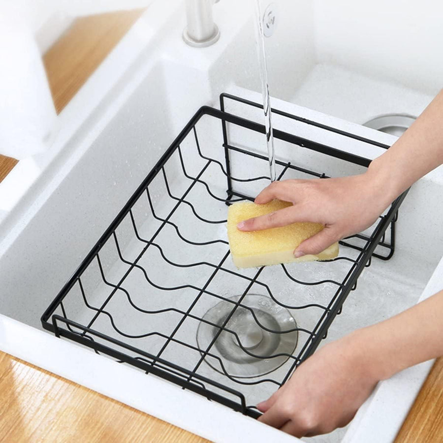 Koksi 2-Tier Dish Drainer Rack - Dishes Drying Storage Rack with Drainboard - Detachable Large Capacity Kitchen Organiser with Utensil Holder