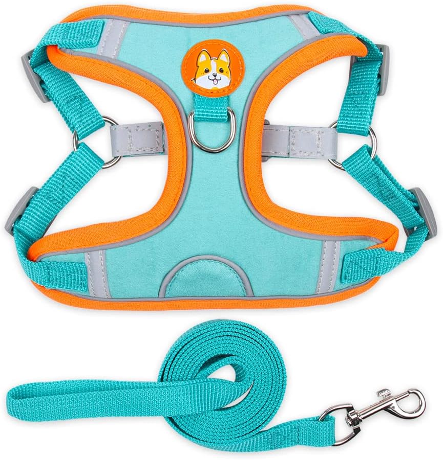 Dog Vest Harnesses, Adjustable No Pull Pet Reflective Harness Lead Leash Suitable for Small and Medium Dogs, Size M