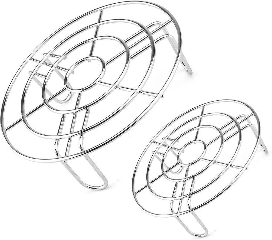 KOKSI Cooling Rack Set of 2, Stainless Steel Roasting Racks Roand Stand Steaming Rack Air Fryer for Cooking, Kitchen - 21 cm & 15 cm