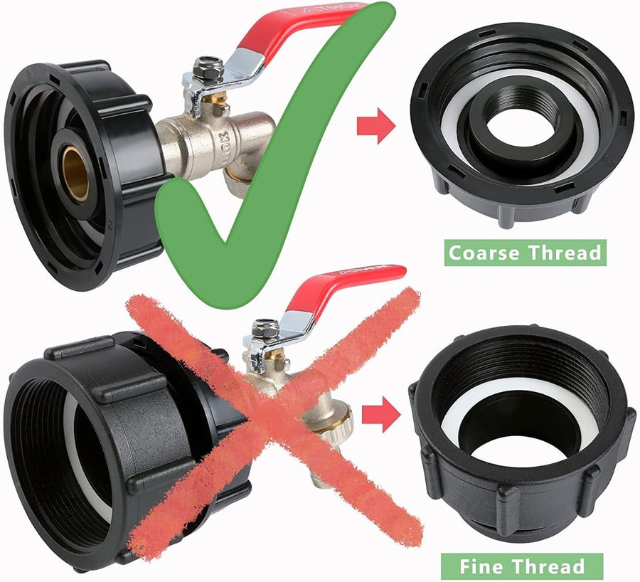 KOKSI IBC Tank Fittings, IBC Tank Adapter S60X6 to Brass Garden Tap with 1/2" Hose Fitting Oil Fuel Water Fitting Parts Connector Replace