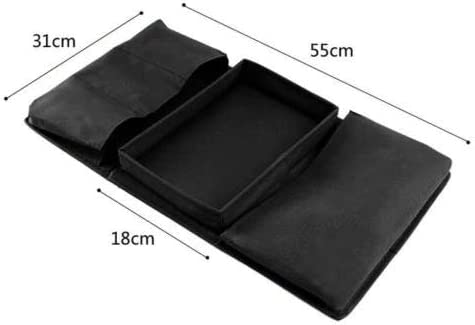 Sofa Armrest and Bedside Storage Caddy with 5 Pockets, Suitable for Remotes, Magazines, Tablets, Phones, Laptops, Snacks, Drinks