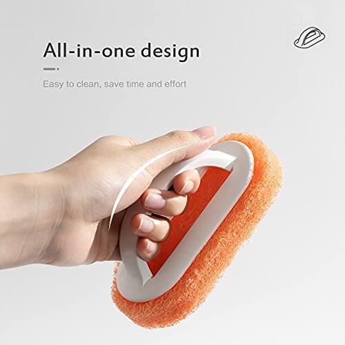 All Purpose Cleaning Brush Household Handheld Lightweight Sponge Scrubber for Bathroom Kitchen Bathtube Toilet (Pack of 3)