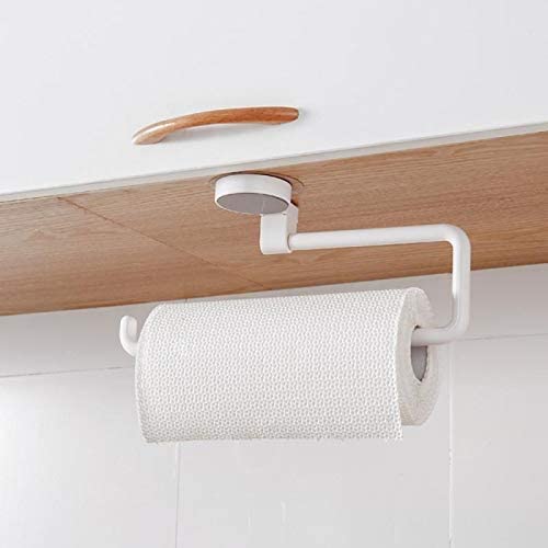 KOKSI Self-Adhesive Paper Towel/Kitchen Roll/Cling Film/Foil Dispenser, Waterproof, White