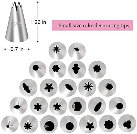 Cake Decorating Supplies, Frosting Piping Nozzles Tips, Reusable + Disposable Pastry Bags