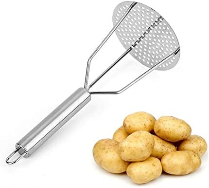 Professional Stainless Steel Meat Tenderiser and Potato Masher, Non-Stick, Heat-Resistant