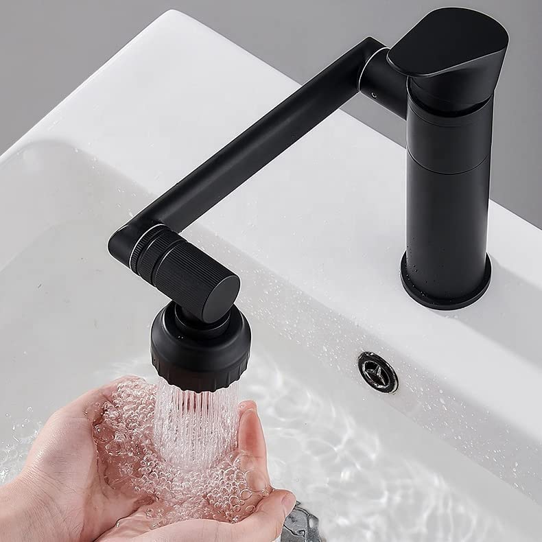 KOKSI Bathroom Sink Tap Mixer, Multifunctional 360 Degree Rotatable Basin Tap Faucet with 2 Modes Aeration