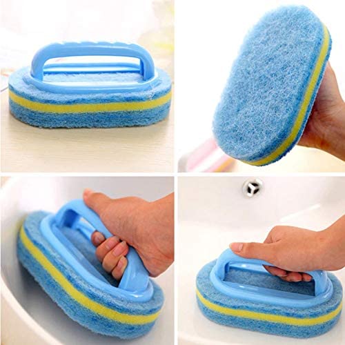 KOKSI Cleaning Brush for Bathroom Kitchen Bathtube Toilet All Purpose Sponge Brush with Ergonomic Handle