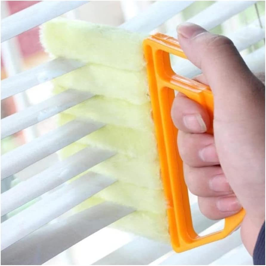 KOKSI Wet Dry Venetian Window Blind Cleaner Brush with Ergonomic Handle for Dust Cleaning Shades Durty Blinds Home Care & Cleaning Tool Duster Sponge