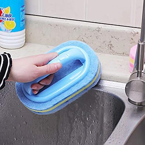 KOKSI Cleaning Brush for Bathroom Kitchen Bathtube Toilet All Purpose Sponge Brush with Ergonomic Handle