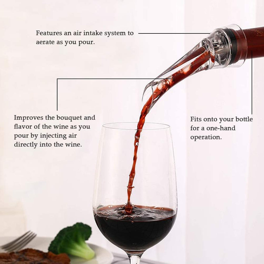 KOKSI Wine Aerator Spout for Instant Aeration of Red and White Wine, Liquor