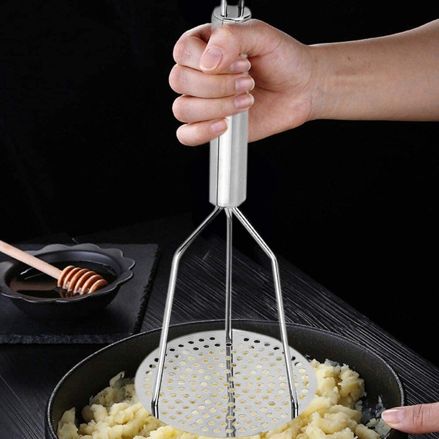 Professional Stainless Steel Meat Tenderiser and Potato Masher, Non-Stick, Heat-Resistant