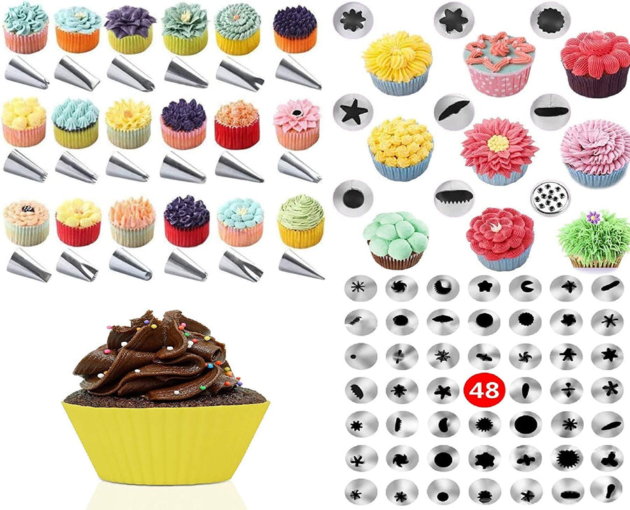 69-Piece Professional Cake Decorating Set with Turntable, Spatulas, Piping Bags, Nozzles, Icing Smoother, Measuring Spoons, Brush Cleaner and More