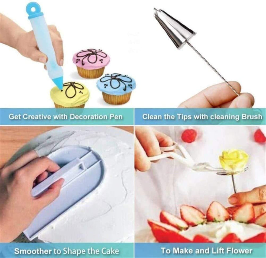 69-Piece Professional Cake Decorating Set with Turntable, Spatulas, Piping Bags, Nozzles, Icing Smoother, Measuring Spoons, Brush Cleaner and More