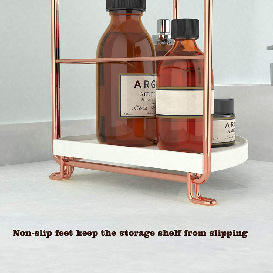 KOKSI 2-Tier Bathroom Corner Organiser for Bathroom, Kitchen, Toilet, Bedroom, Makeup, Cosmetics