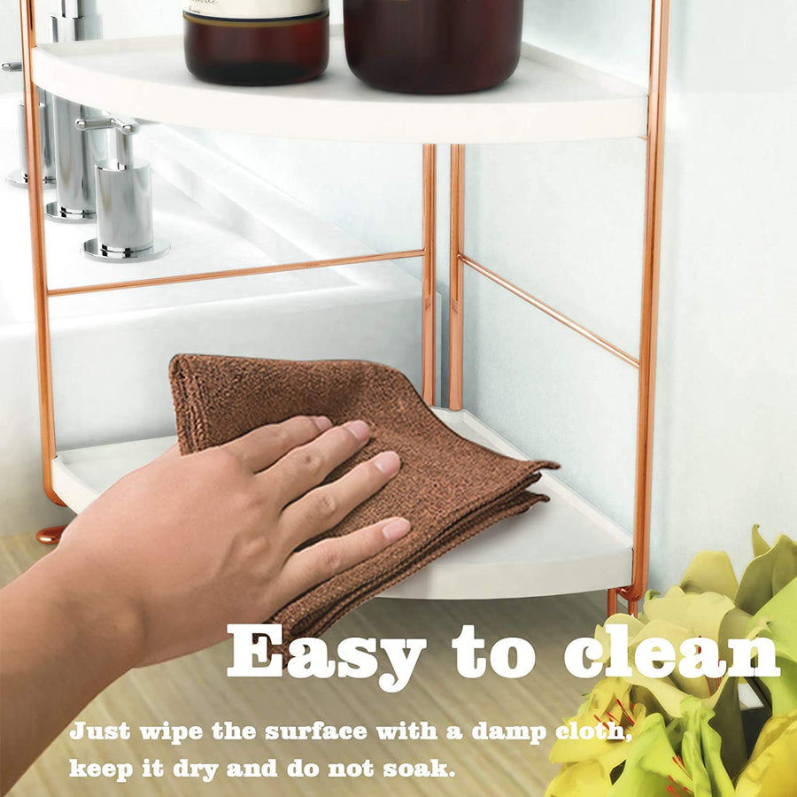 KOKSI 2-Tier Bathroom Corner Organiser for Bathroom, Kitchen, Toilet, Bedroom, Makeup, Cosmetics