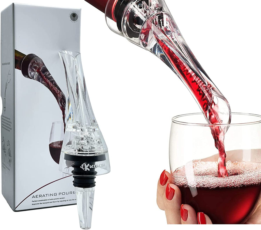 KOKSI Wine Aerator Spout for Instant Aeration of Red and White Wine, Liquor