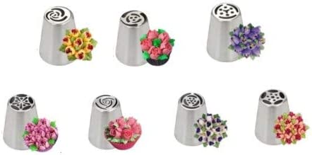 13pcs/Set Cake Decorating Equipment Icing Decoration Kit Russian Piping Nozzles + Silicone Pastry Bags Tool Piping Cream Stainless Steel Nozzles
