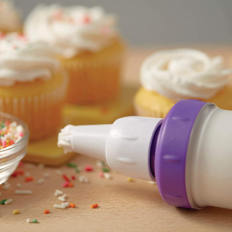 KOKSI Cake Decorating Pen + 7 Pieces Icing Decoration Tips Dessert Decorator Piping Cream Plastic Nozzles Decorator Pastry Cream Making Set