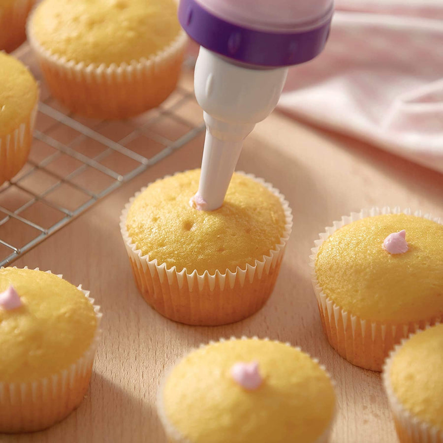 KOKSI Cake Decorating Pen + 7 Pieces Icing Decoration Tips Dessert Decorator Piping Cream Plastic Nozzles Decorator Pastry Cream Making Set