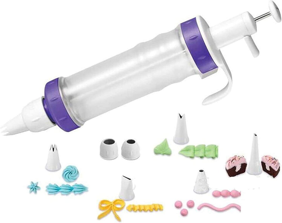 KOKSI Cake Decorating Pen + 7 Pieces Icing Decoration Tips Dessert Decorator Piping Cream Plastic Nozzles Decorator Pastry Cream Making Set