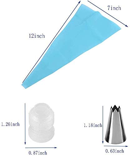 Cake Decorating Set 8 Pieces Icing Decoration Kit Piping Nozzle Silicone Pastry Bags Tool Piping Cream Stainless Steel Nozzles Decorator Pastry Cream