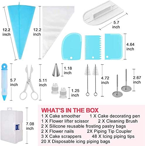 KOKSI 82-Piece Cake Decorating Set with Pastry Bags, Piping Nozzles, Icing Spatula, Smoother and More