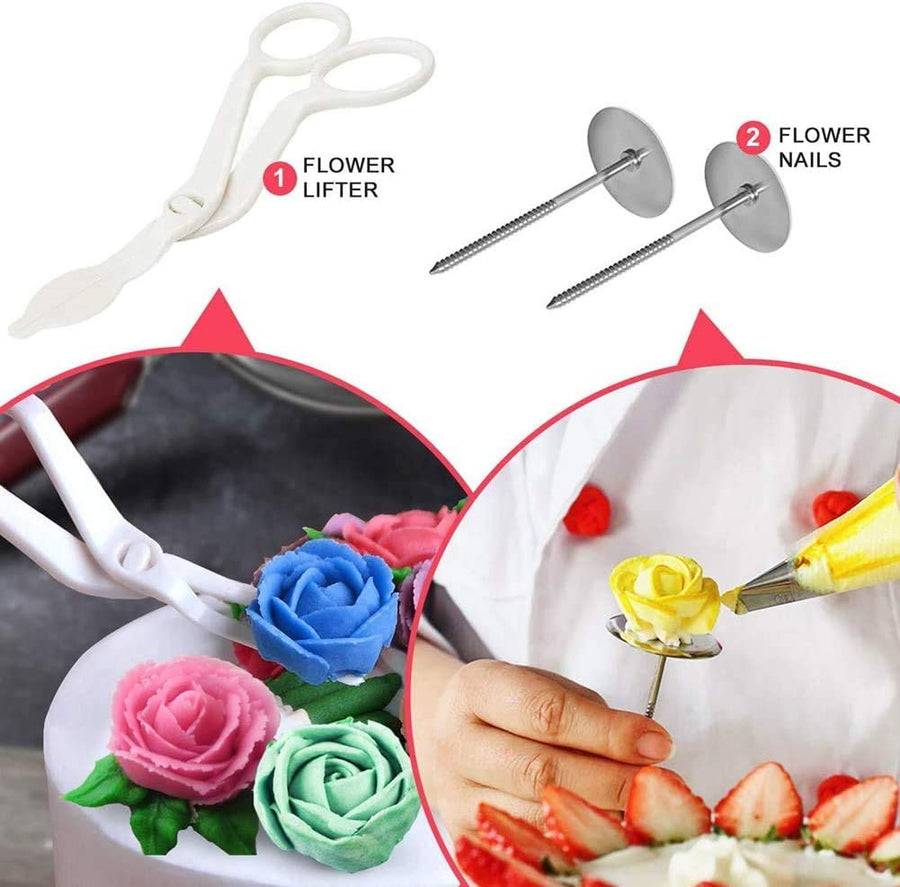 KOKSI 82-Piece Cake Decorating Set with Pastry Bags, Piping Nozzles, Icing Spatula, Smoother and More