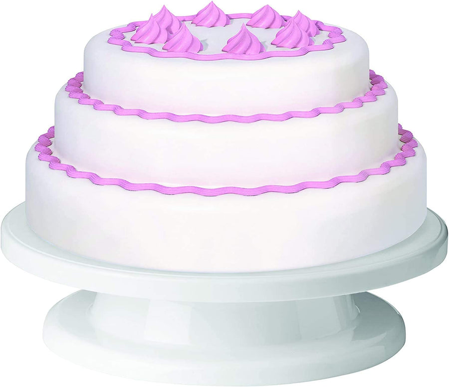 KOKSI Cake Decorating Set 28cm Rotating Plate 3 Icing Smoother Cake Scrapers 50 Pastry Piping Bags 12 Cake Piping Nozzles Tips 2 Coupler 2 Spatulas