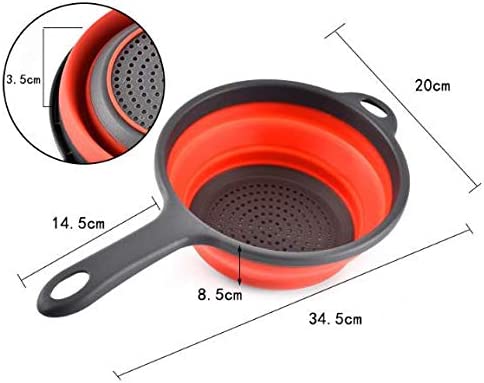 KOKSI Collapsible Silicone Colander with Handle Food Strainer Basket, BPA-Free