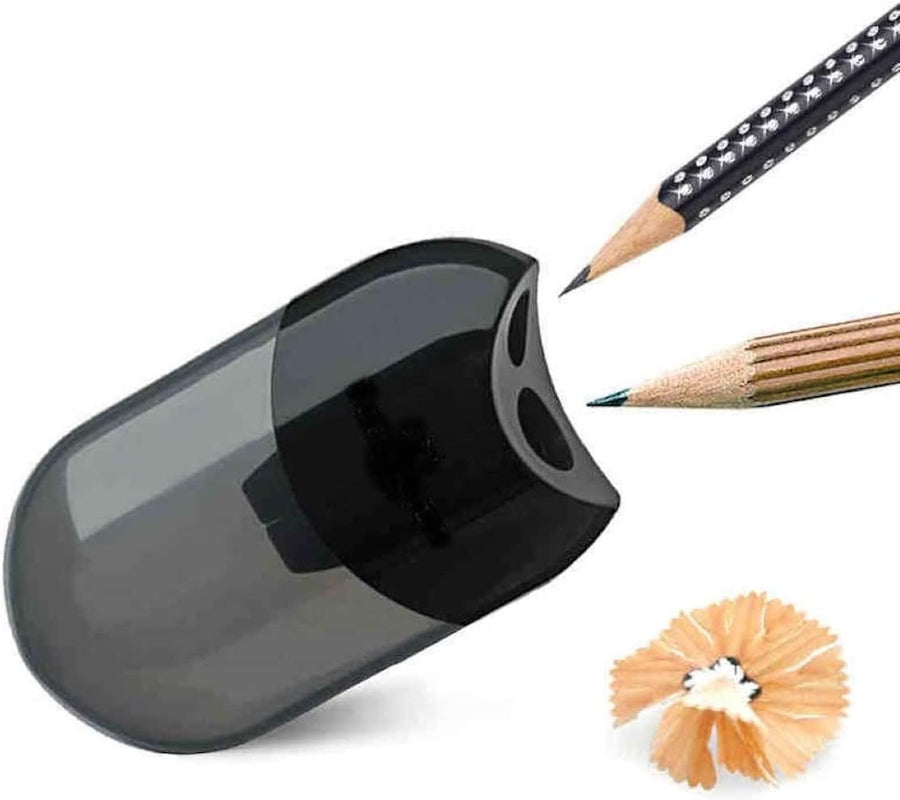 KOKSI Dual-Hole Pencil Sharpener with Hinged Cover