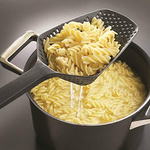 KOKSI Scoop Colander, BPA-Free Plastic Drainer Spoon with Handle, Large