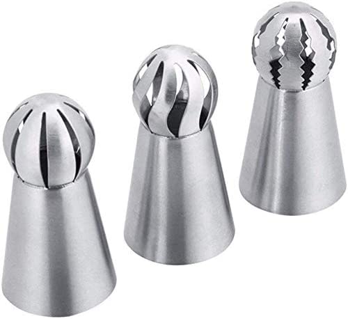 Cake Decoration Kit 4 Pieces Icing Decoration Kit, LARGE Russian Piping Nozzles + Silicone Pastry Bag Tool Piping Cream Stainless Steel Nozzles