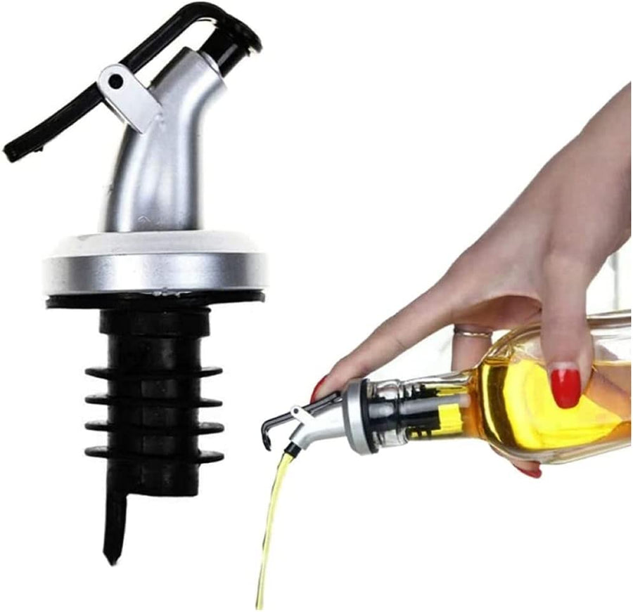 Liquor Pourer Dispenser Oil Drizzler Sprayer with Dust Cap Pourers Plastic Nozzle Spirit Wine Tapered Spout for Bar, Kitchen Use Open & Close