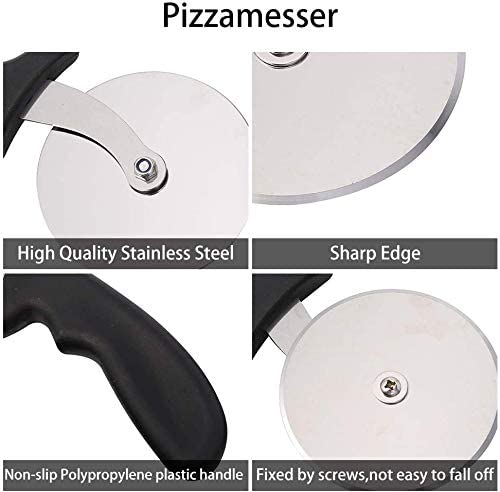 Pizza Cutter and Server Set, Stainless Steel Wheel Cutter + Pizza Server Anti-Slip Handle Blade for Cutting Pizza, Cake Server Pizza Wheel Pizza Peel