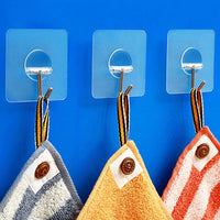 Self-Adhesive Removable Wall Hooks, Waterproof, Heavy Duty Hangers Holds up to 6kg (4-Pack)