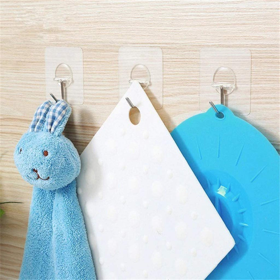 Self-Adhesive Removable Wall Hooks, Waterproof, Heavy Duty Hangers Holds up to 6kg (4-Pack)