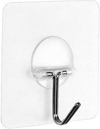 Self-Adhesive Removable Wall Hooks, Waterproof, Heavy Duty Hangers Holds up to 6kg (4-Pack)