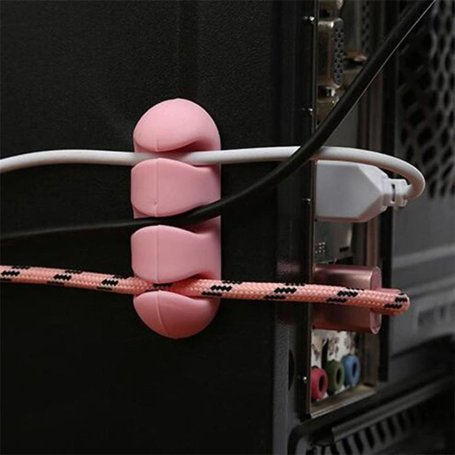 Self Stick Adhesive Cable Holder Wire Wrap Rack Organizer Table Desk Cord Winder Collector Headphone Headset, Pack of 2