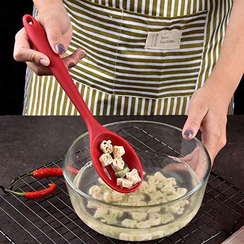 Utensil Set Silicone Cooking Utensils Non-Stick Cookware Kitchen Heat Resistant Baking Set Spatula Turner Ladle Slotted Spoon Soup, RED - Pack of 5